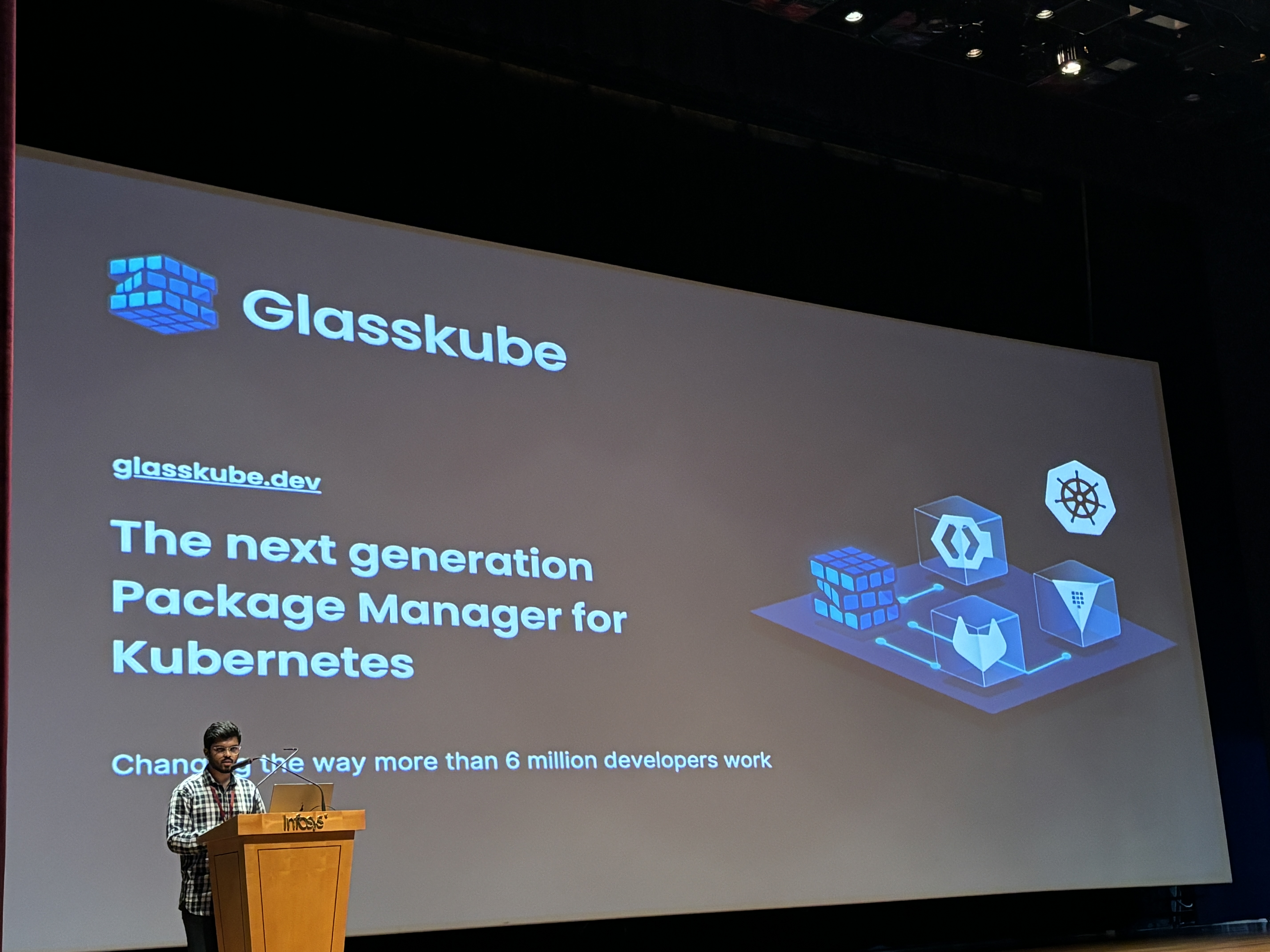 speaking at a tech conference